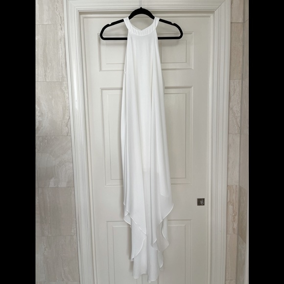 White asymmetrical chiffon dress - Picture 1 of 5